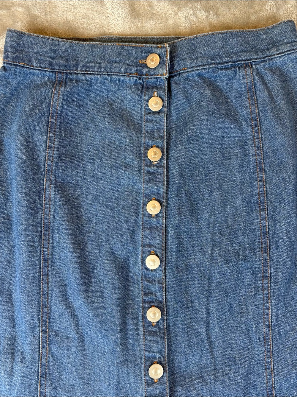 Newport News Vintage Denim Alma Button-Up Slit Maxi Skirt Wmn’s 8 - Picture 2 of 12